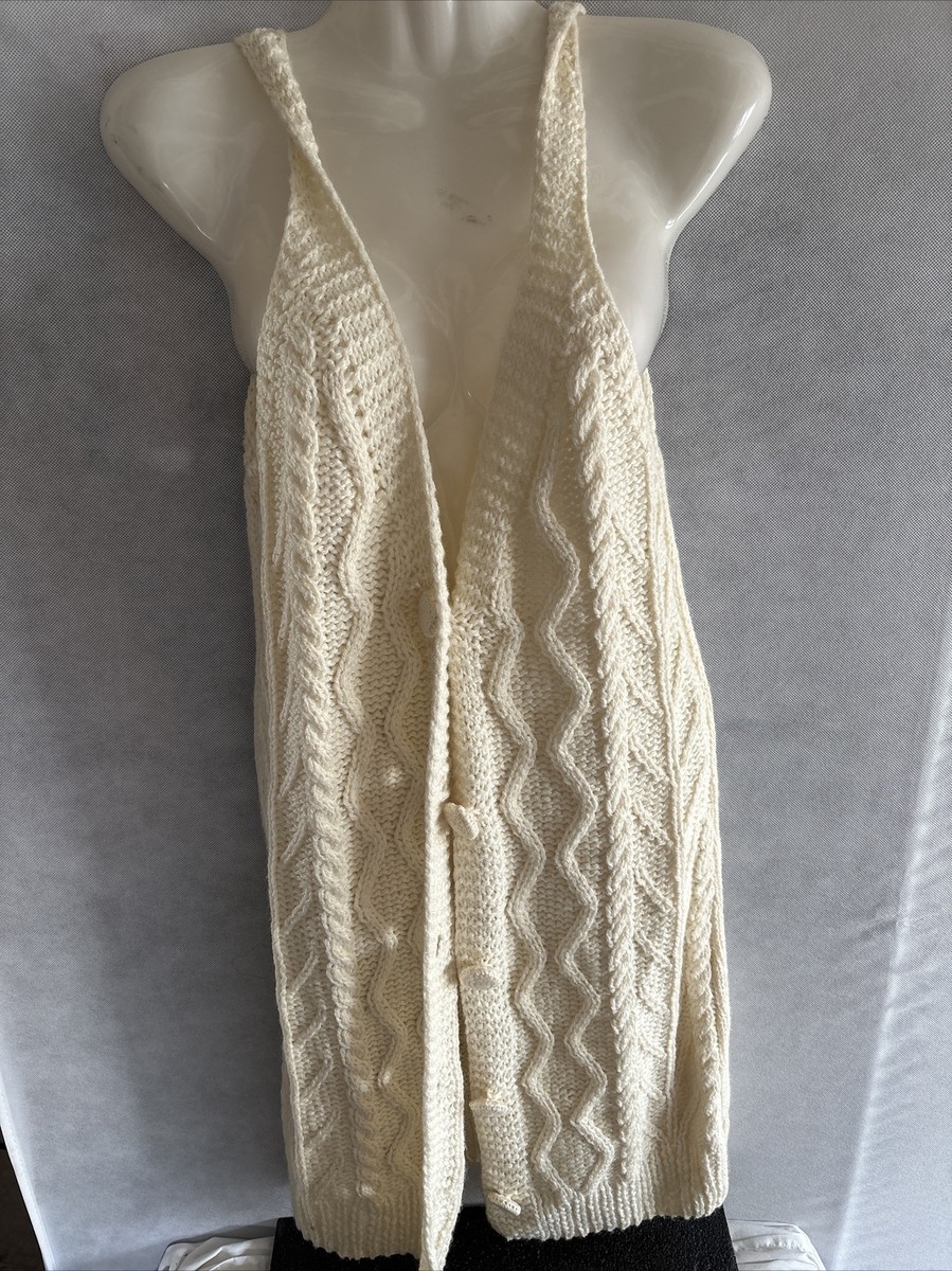 Women's Sweater Dress Size M Cable Knit Love by Design Vest Cream Sz M |  eBay