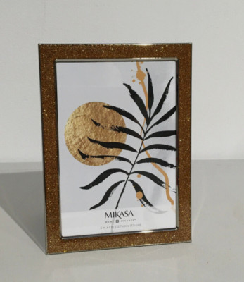 MIKASA 5''X7'' SILVER W/ GOLD GLITTER BORDER W/CLEAR SMOOTH FINISH (NEW)