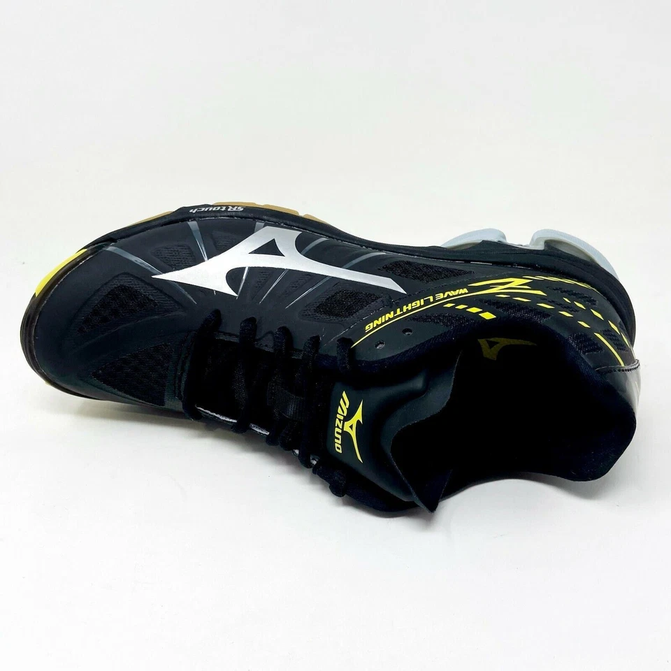 Zapatos de voleibol de tracción Mizuno Wave Lightning Z negros plateados amarillos para mujer Foto 4 de 4