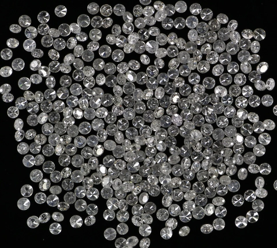 Real Natural Loose Diamond Round 50 Pcs Lot I1-I3 Clarity G-H White Color  Q01 - Image 2 of 4