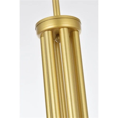 Living District Layne 36" 6-Light Transitional Metal Chandelier in Brass - Picture 6 of 7