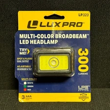 Lux PRO Multi-Color Broadbeam LED Headlamp 300 Lumens Spot & Flood LP323