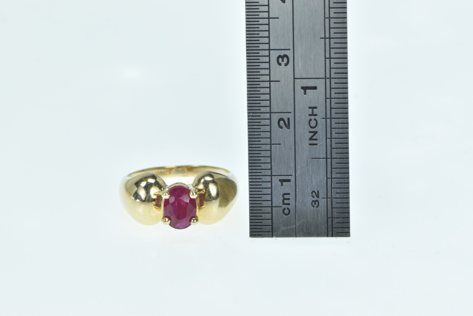 14K Natural Ruby Vintage Statement Engagement Rin… - image 4