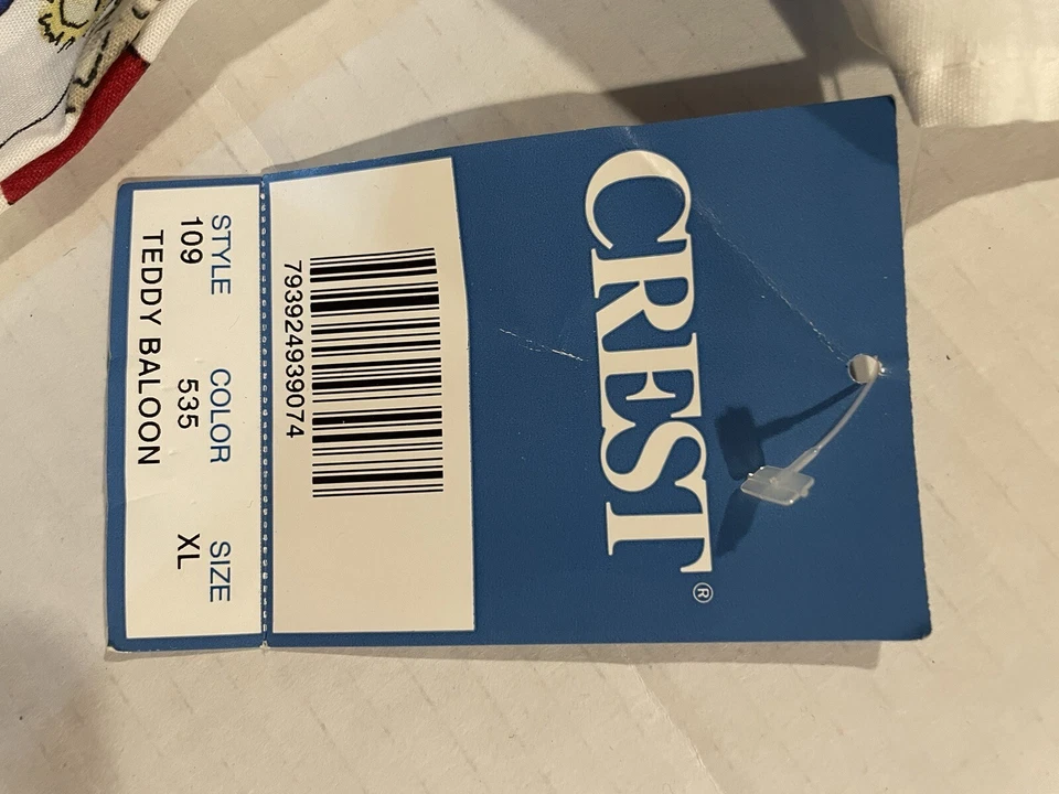 Crest Cotton Scrub Top Size XL Womens Colorful Teddy Bear Ballon Medical Uniform - Image 2 of 4