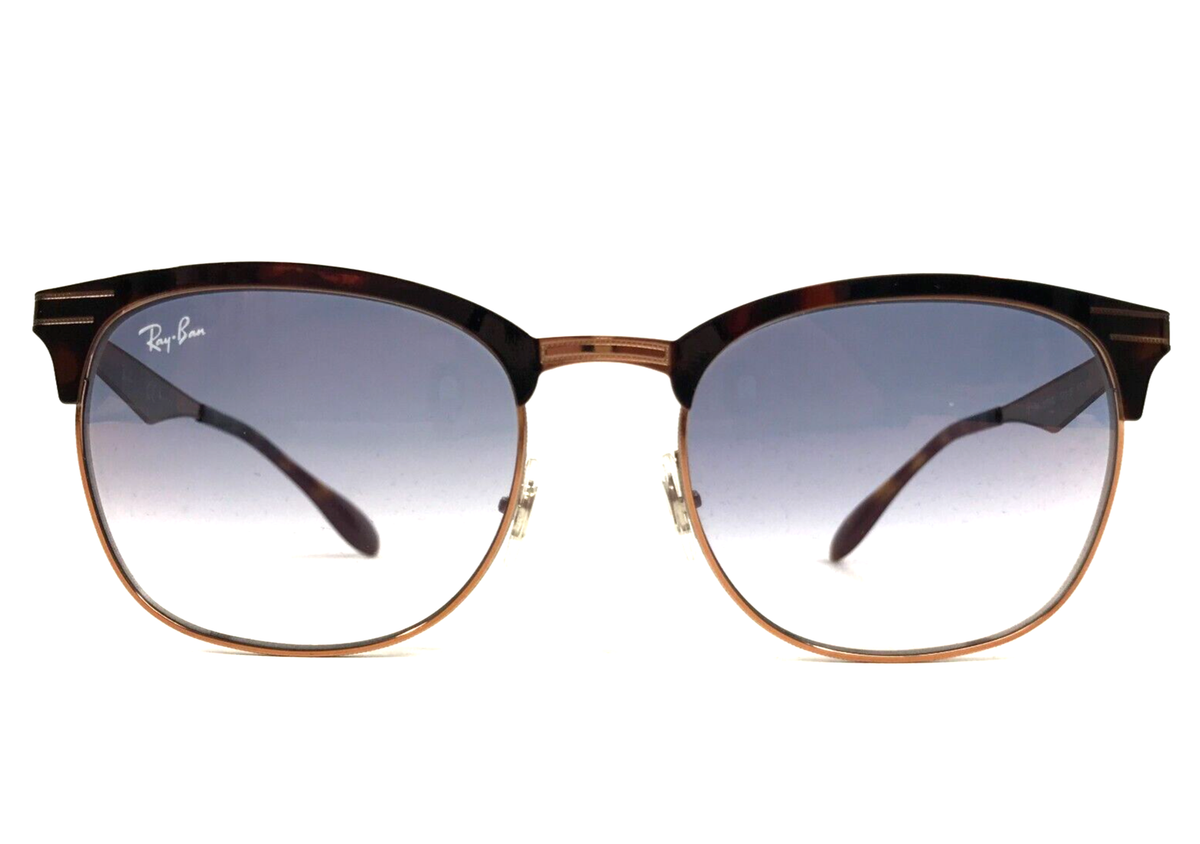 RAY BAN: RB3538 Gradient Lens Ray-Ban Clubmaster Sunglasses Copper Havana Frame Red  main image 4