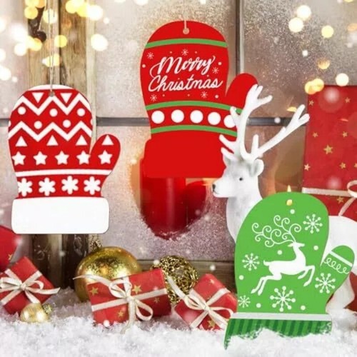20pcs Wooden Glove Shaped Ornaments for DIY Crafts Ideal Gift for Holiday Season - Picture 8 of 9