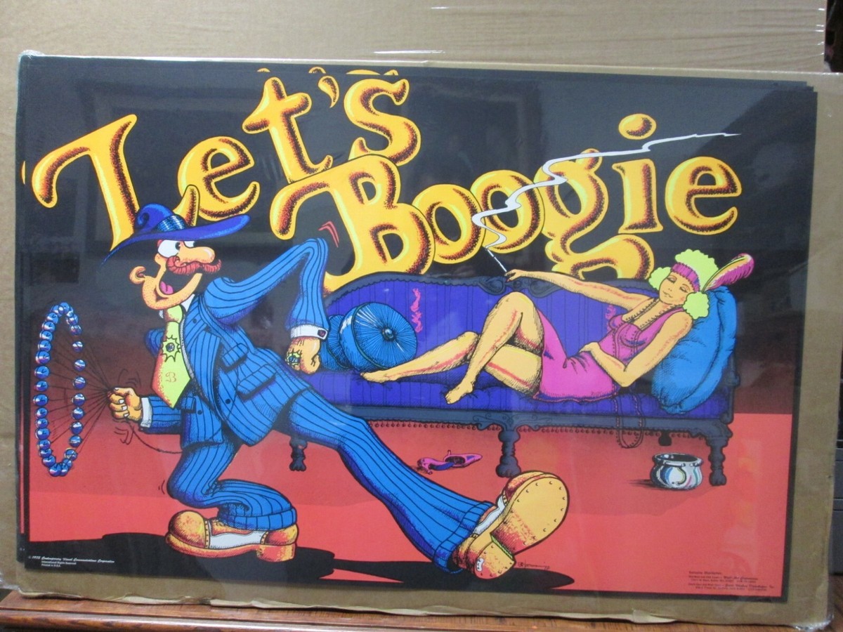 Vintage Black Light Poster Let's Boogie 1970 Inv#G4182 | eBay