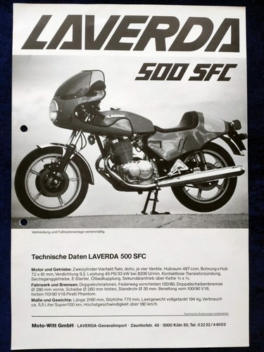 Laverda 1000 500 SFC Prospekt gelocht - Picture 2 of 2