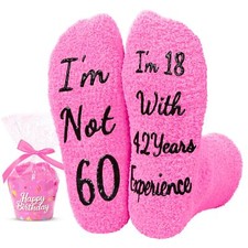 60th Birthday Gifts for Women - Funny Birthday Gifts for Her in 60 Pink Socks...