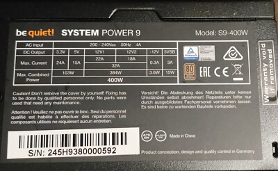 be quiet! System Power 9 400W PC-Netzteil - Schwarz