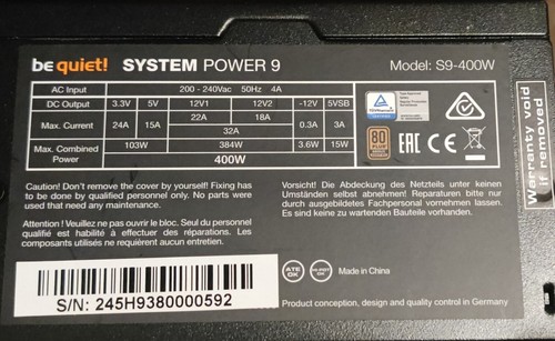 be quiet! System Power 9 400W PC-Netzteil - Schwarz