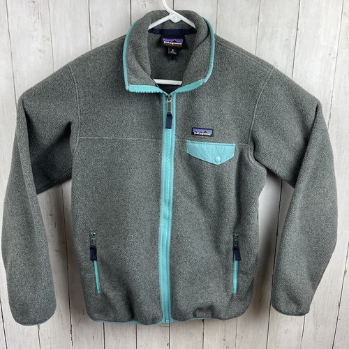Full Zip Fleece Jacket Snap-T Teal Gray 