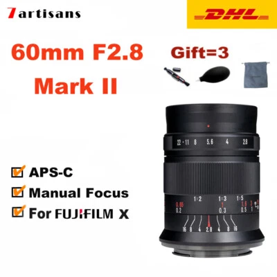 7artisans 60mm F2.8 Mark II V2 Manual Focus Macro APS-C Lens For Fuji FX mount
