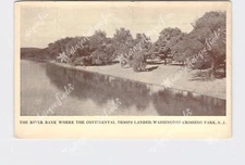 PPC Postcard NJ New Jersey Washington Crossing Park River Bank Where Continental