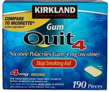 Kirkland Signature Quit 4 mg Gum Nicotine Polacrilex Stop Smoking Aid 190 Pieces