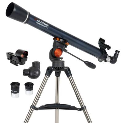 Celestron AstroMaster 70AZ Refractor Telescope with Tripod and Eyepieces
