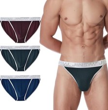 Zonbailon Men's Mesh Striped Briefs Bulge Enhancing Low Rise Ball Pouch Briefs