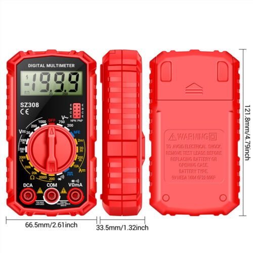 Digital Multimeter Messgerät LCD Strommesser Strom AC DC Voltmeter Amperemeter - Bild 11 von 17