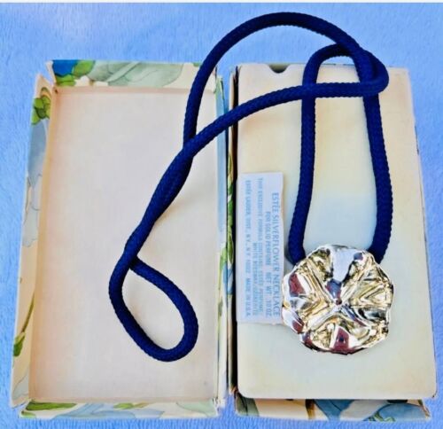 NIB FULL 1977 Estee Lauder SILVERFLOWER Solid Perfume Compact - Picture 6 of 7