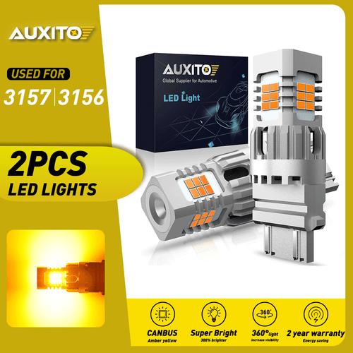 AUXITO 3157 3156 Yellow Amber LED Turn Signal Parking Light Bulbs Error Free New