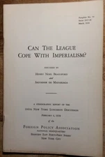 1928 Can The League Cope with Imperialism? Foreign Policy Ass. Pamphlet No 50