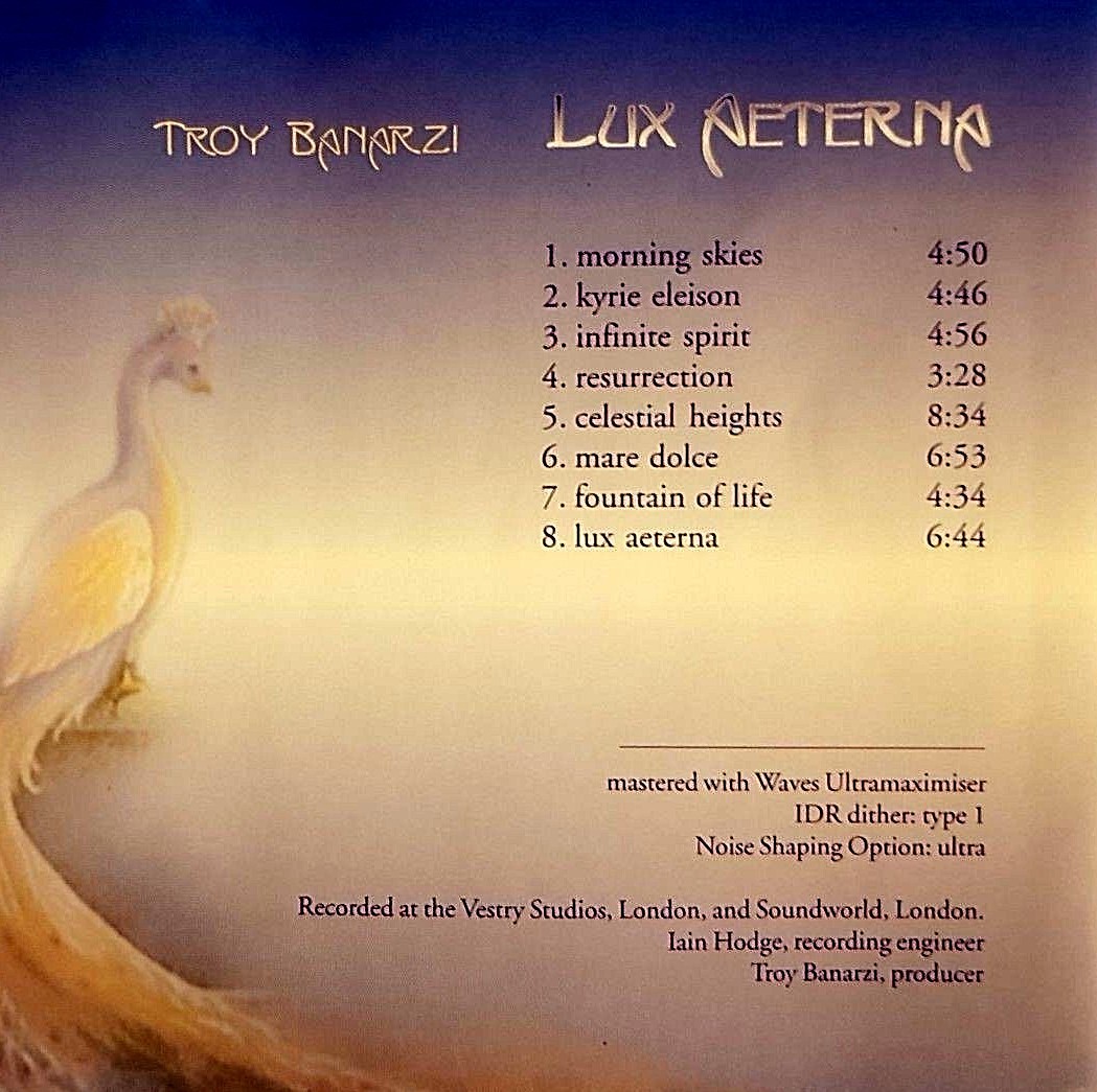 Troy Banarzi | CD | Lux Aeterna - Aquamarin Verlag Gmbh | eBay