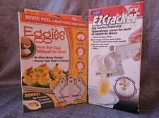 Eggies and EZ Cracker Combo Egg Cracking and Boiling Gadgets