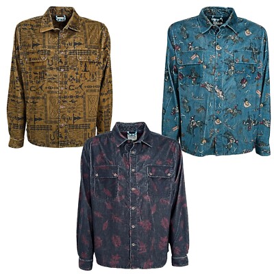 MADSON by BottegaChilometerZero Herren Over Shirt Samt bedruckt DU24702