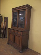 CREDENZA CON ALZATA IN CILIEGIO EPOCA 800 PIEMONTESE
