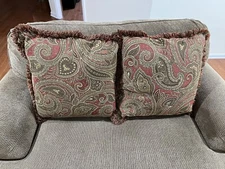 Craftmaster Pillows Set of 2 Large 24" Square Multicolored w/Fringe