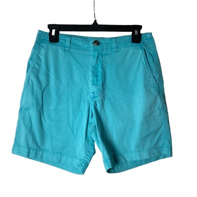 Vineyard Vines Island Shorts Men Size 28 Turquoise Cotton Blend Stretch Classic