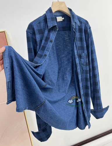 Brandneu Faherty Indigo Buffalo Langarm Strick Jahreszeiten Shirt M L XL - Bild 11 von 15