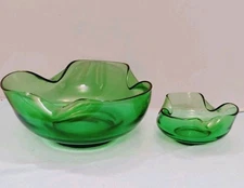 Vintage Anchor Hocking Accent MCM Spearmint Green Chip and Dip Set