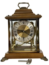 Schatz & Sohne W3 Triple-Chime Skeleton Carriage Mantel Desk Clock - Works Fine