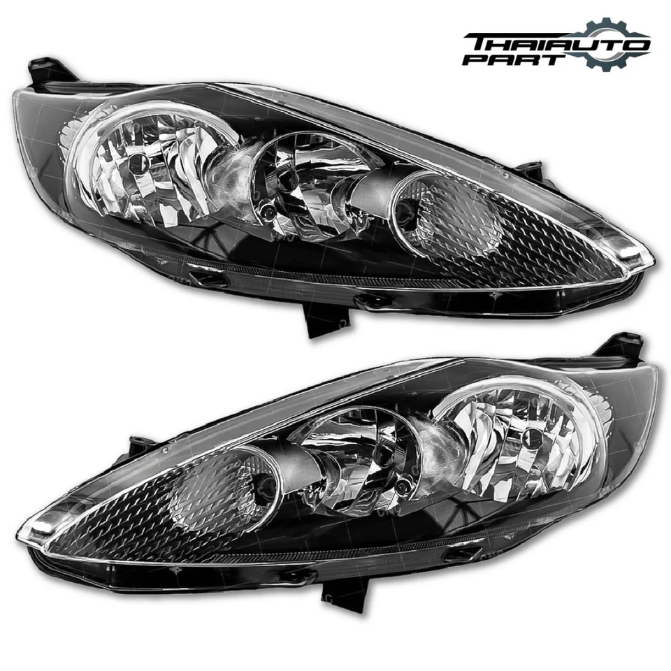 Par de luces de cabeza LHRH halógenas negras para Ford Fiesta WS CX LX 2008-2012 Foto 3 de 4