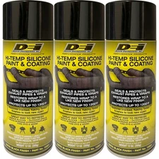 Design Engineering DEI High Temp Paint 10301 3pk; Hi-Temp 12oz Black Silicone