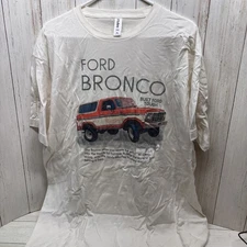FORD BRONCO SHIRT MENS Extra Large XL WHITE CLASSIC Car Tough Classic RETRO