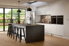 Image of Jayline White Gloss J Pull Handle less Replacement Kitchen Doors & Drawer Fronts