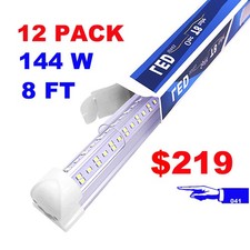 8FT Led Tube Light Bulbs 144W 8 Foot Led Shop Lights 6500K LED Garage Lights LED
