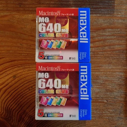 MO Disc maxell Data 640MB 3.5 in Macintosh Mac Format set of 10 Sealed Japan #2
