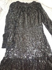 Simply Vera Vera Wang Women's Black Sequin Mini Dress Size M