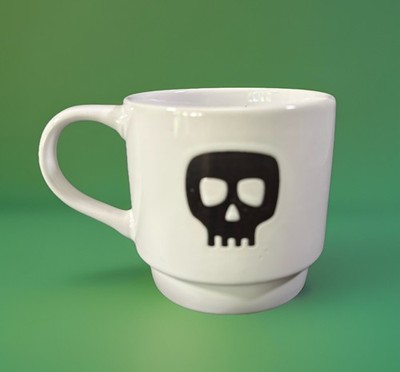 Boston Warehouse Leaf & Bean Mug Cup Embossed Skull Skeleton Day Of The Dead