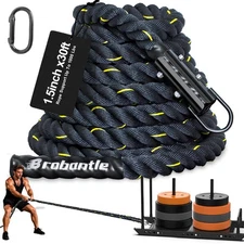 Brobantle Weight Sled Pulling Rope 30FT, Trainer Physical Training Strength R...