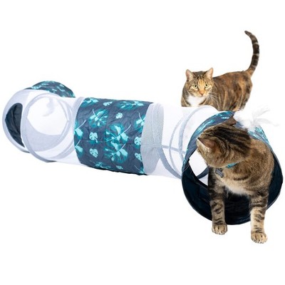 KittyCurve Cat Tunnel 62x10x10 Inch Interactive Toy For Small Dogs Cats