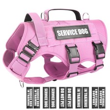 WINSEE Service Dog Vest Harness for Medium Dog, Tactical MOLLE w/ 10 Patches