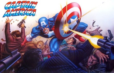 1989 MARVEL MIKE ZECK CAPTAIN AMERICA 22x34 OSP 28-634 POSTER NEW