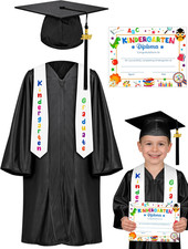 Kindergarten Graduation Cap and Gown Set, 2026 Congrats Grad Outfit with Tassel