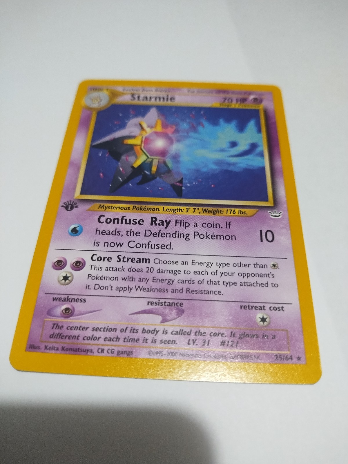 Mint New  1st Edition  Starmie  Reg. 25/64 Neo Revelation Pokemon Card