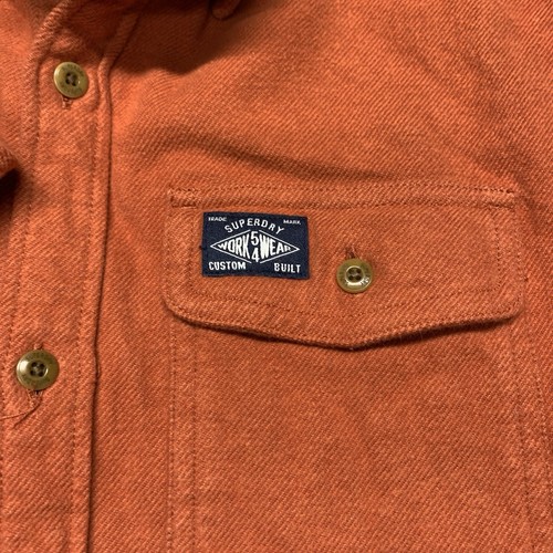 Superdry Work Wear Heavy Brushed Twill Shirt Sz Medium NEW - Picture 3 of 12