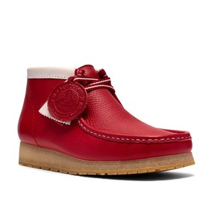 Size 9.5M Clarks Wallabee Brick Paisley Bandana Red Suede Mens Moccasin Boots Supreme X Clarks Wallabes Red Paisley Bandana | Mercari main image 3
